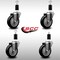 Service Caster 4'' SS Black Poly Wheel Swivel 1-3/8'' Expanding Stem Caster Set, 4PK SCC-SSEX20S414-PPUB-BLK-138-4 - alternate 2
